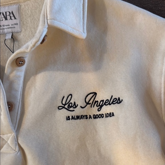 Zara Kids Cream Long Sleeve Shirt - Picture 3 of 3